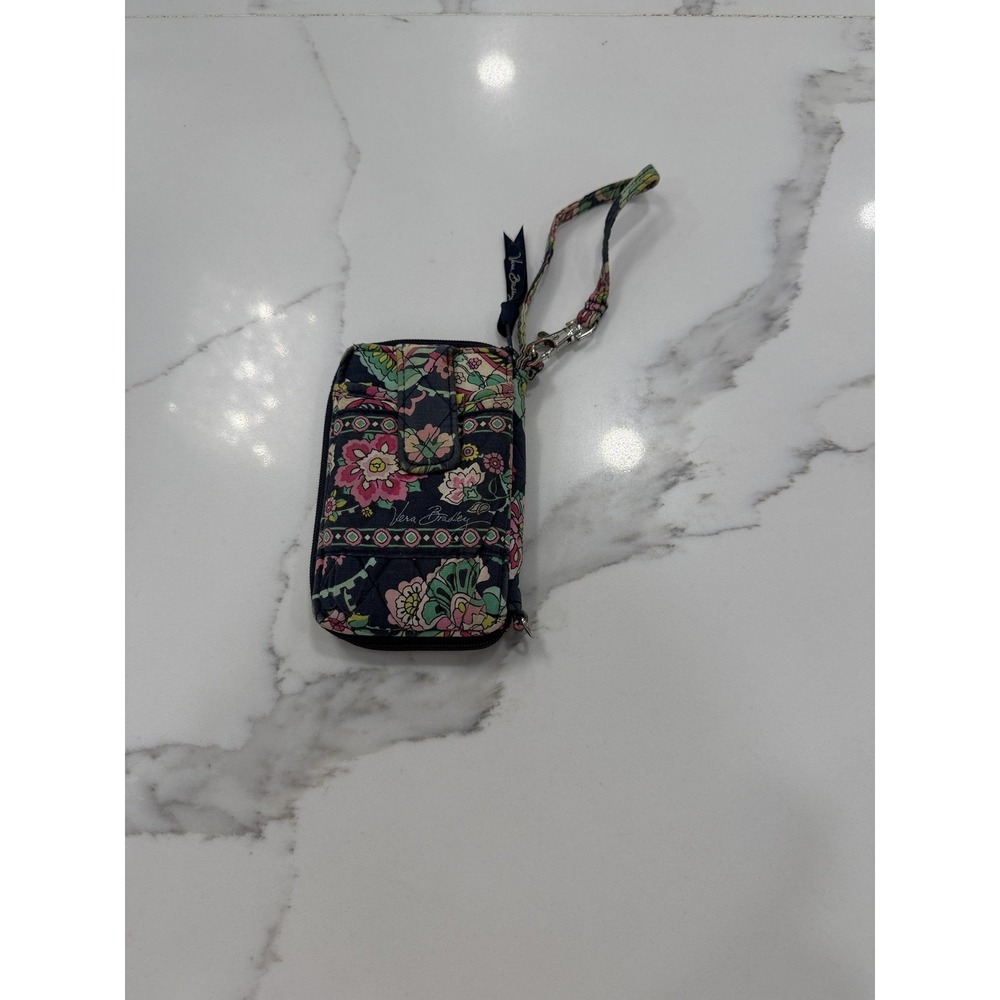 Vera Bradley Wristlet Wallet Womens Floral Quilted ID Card Coin Purse Small
